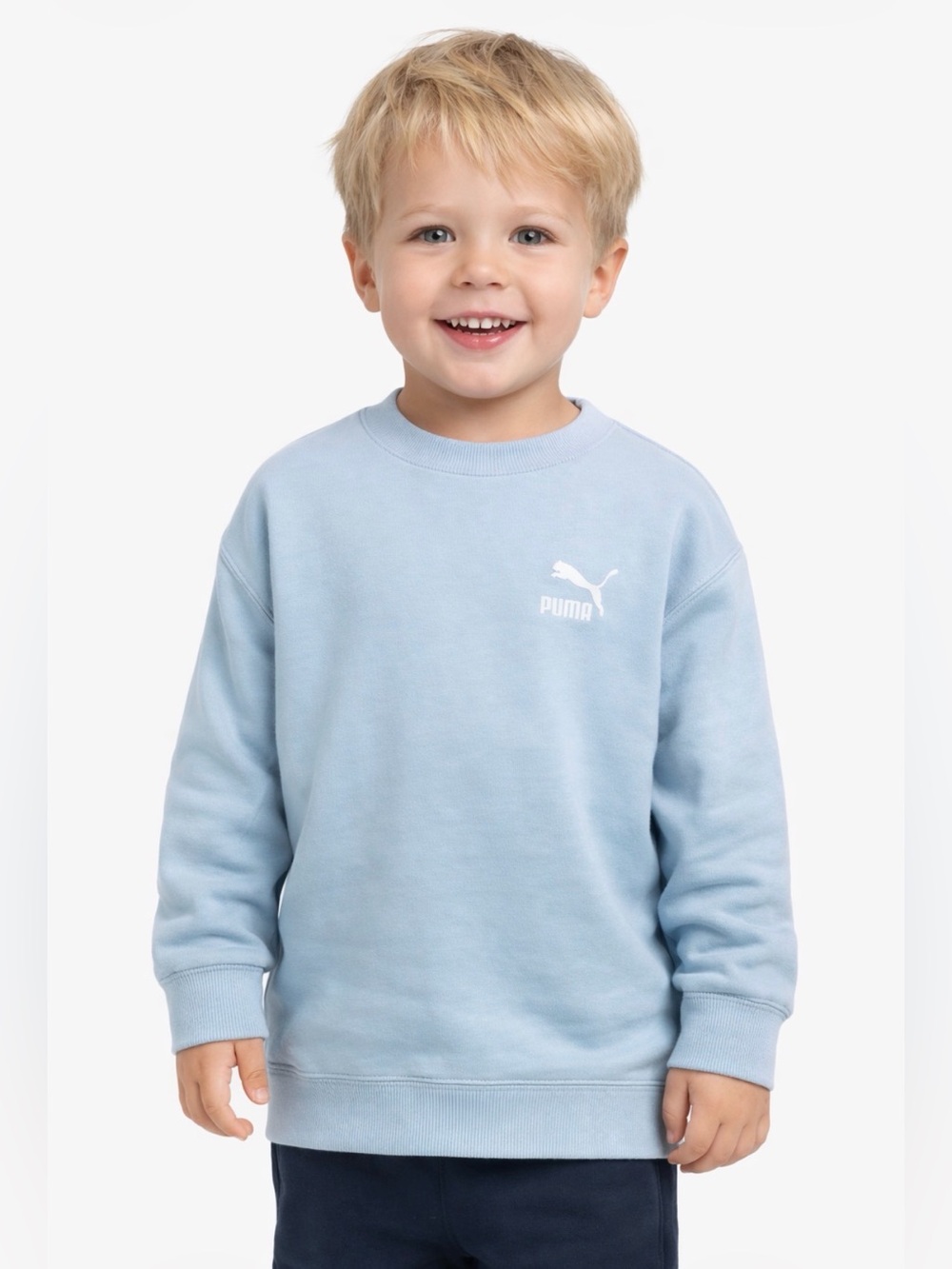 PUMA Sweatshirt Toddler Size 3 Light Blue Classic Relaxed Crewneck Pullover